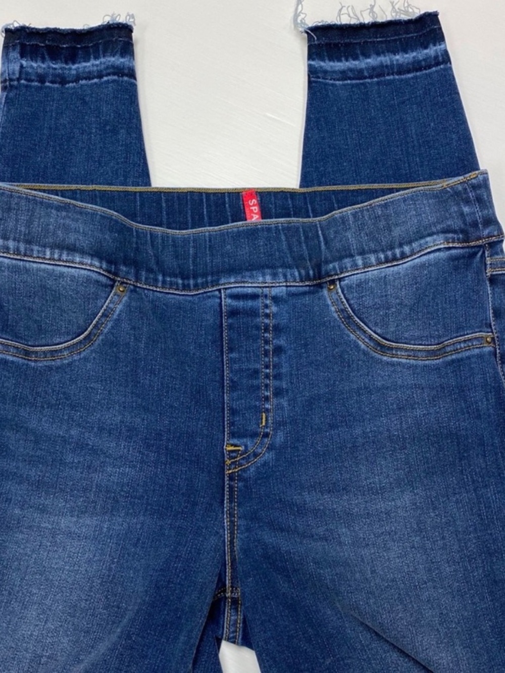 SPANX Mid Blue High-Rise Skinny Jeans - Picture 3 of 9